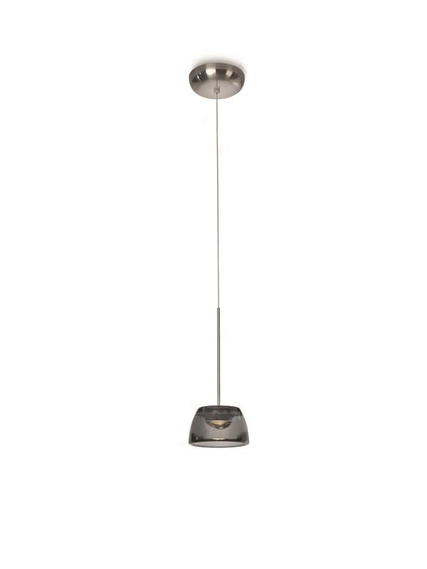 Philips Clario 1-Light LED Pendant in Nickel Finish with smokey glass